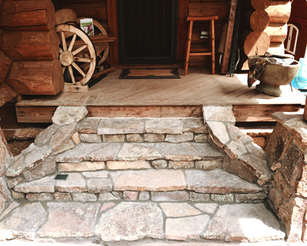 Custom Cabin Stone Stairs